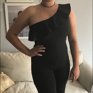 Single Shoulder Ruffle Jumpsuit